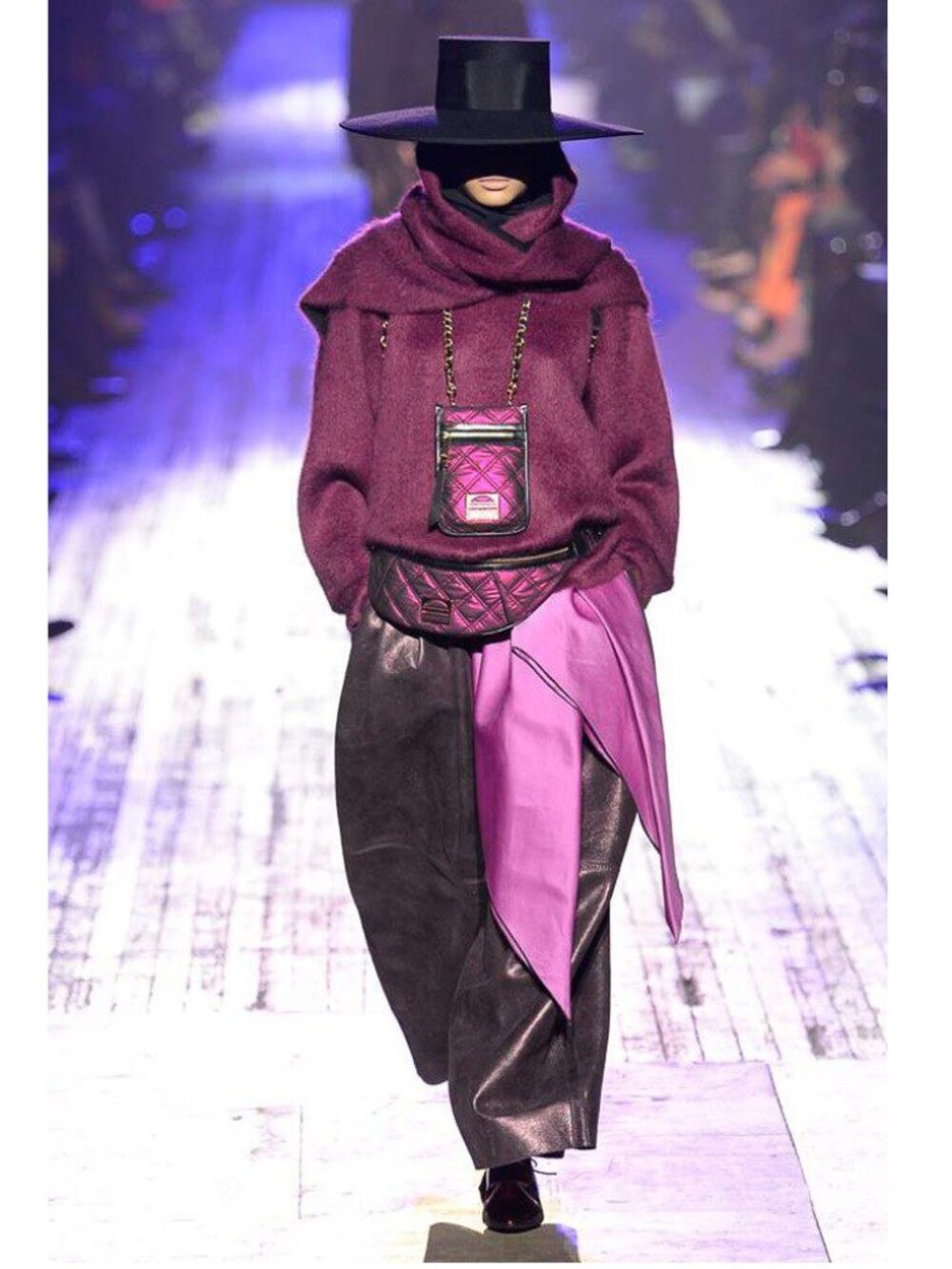 Marc Jacobs Metallic Tapered Wide Leg Leather Pants